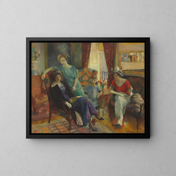 Familieportret - William James Glackens — ingelijst kunstwerk aan de muur