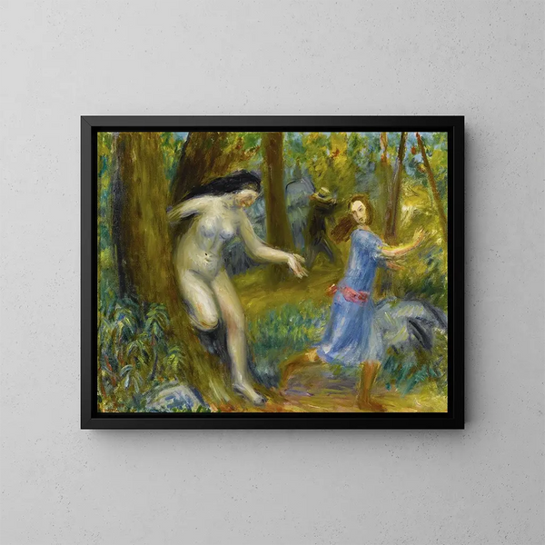 Serie van nimfjes met een man - William James Glackens — ingelijst kunstwerk aan de muur