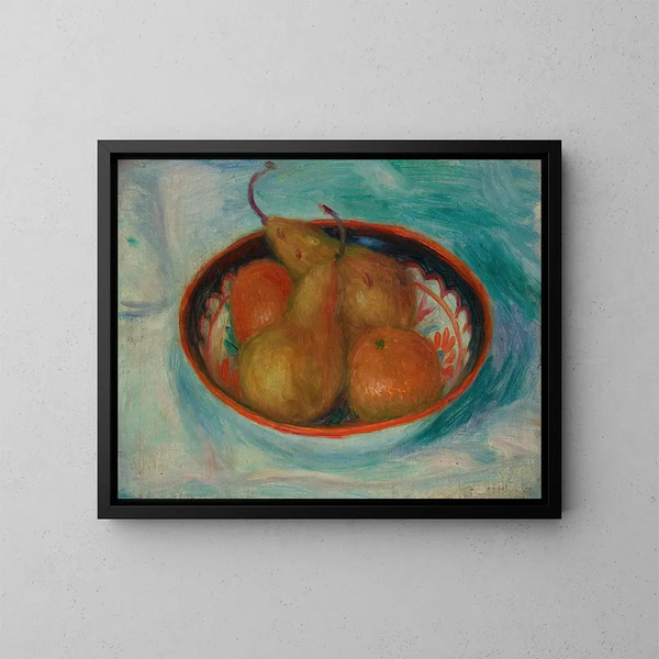 Peren en sinaasappels in een kom - William James Glackens — ingelijst kunstwerk aan de muur