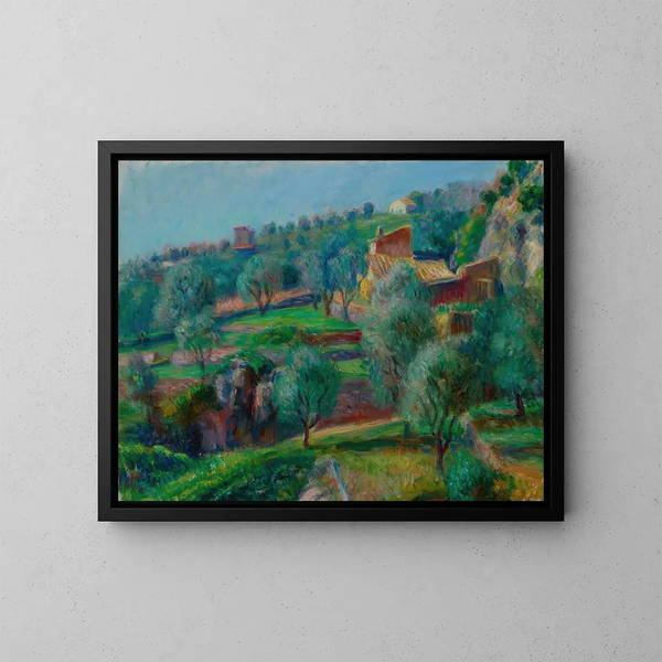 Terrassen in het zuiden van Frankrijk - William James Glackens — ingelijst kunstwerk aan de muur