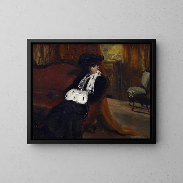 De hermelijnen mouw - William James Glackens — ingelijst kunstwerk aan de muur