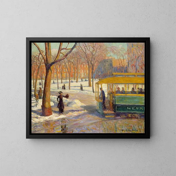 De groene auto - William James Glackens — ingelijst kunstwerk aan de muur