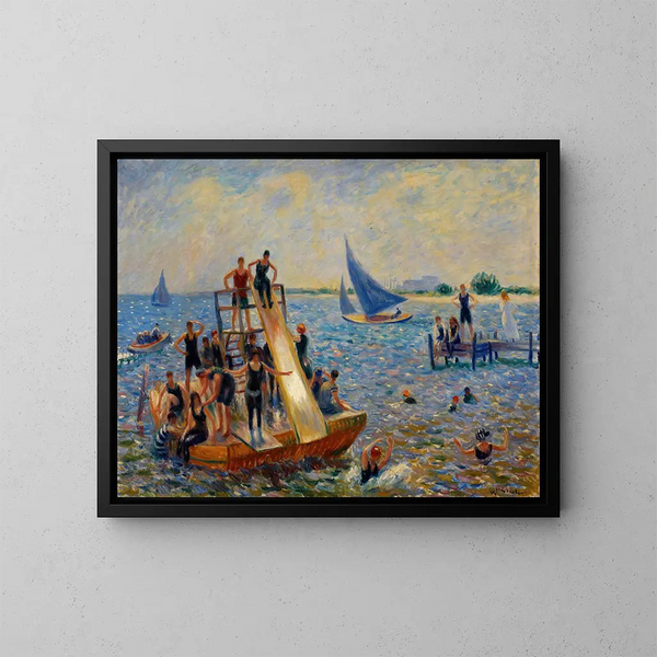 Le Radeau - William James Glackens — ingelijst kunstwerk aan de muur