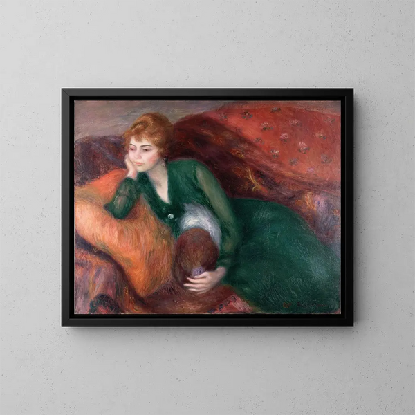 Jonge vrouw in groen - William James Glackens — ingelijst kunstwerk aan de muur