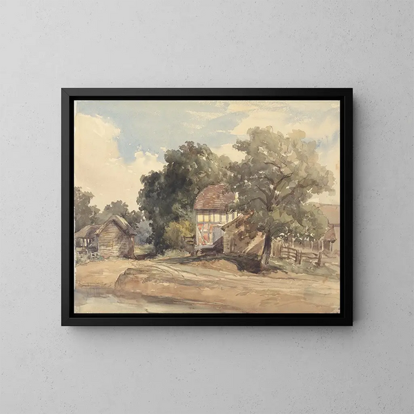 Landbouwgebouwen - William James Müller — ingelijst kunstwerk aan de muur