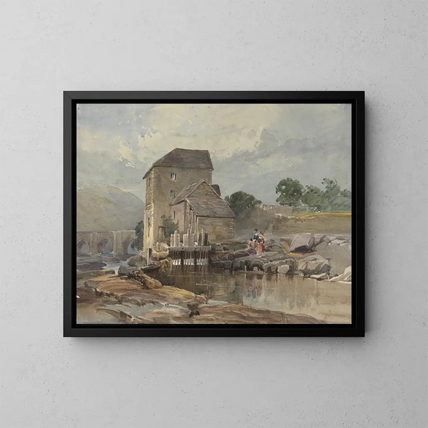 De brug van Llangollen - William James Müller — ingelijst kunstwerk aan de muur