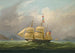 De Sylph-boot eigendom van M. Alexander Robertson voor de kust van Macao, China - William John Huggins — weergave van het kunstwerk