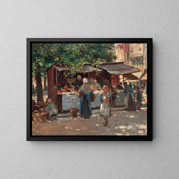 Marktdag in Brugge - William Kay Blacklock — ingelijst kunstwerk aan de muur
