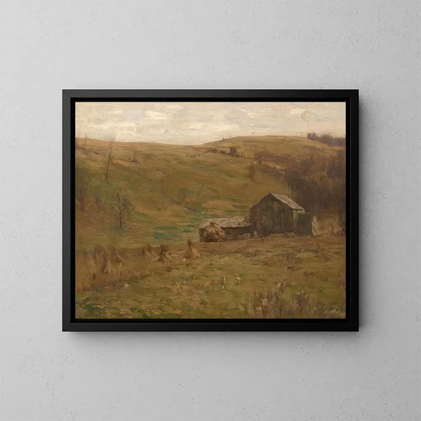 glooiende prairies - William Langson Lathrop — ingelijst kunstwerk aan de muur