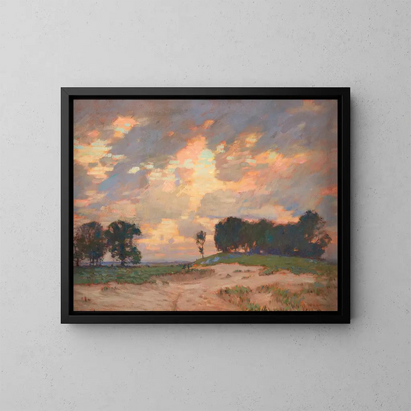 Het Brandhout - William Langson Lathrop — ingelijst kunstwerk aan de muur