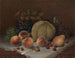 Natuurlijke stilte met een cantaloupe - William Mason Brown — weergave van het kunstwerk