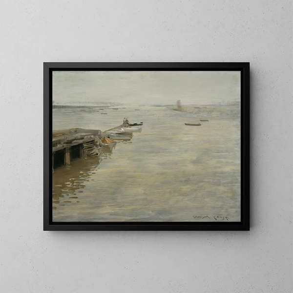 A Gray Day - William Merritt Chase — framed artwork on a wall