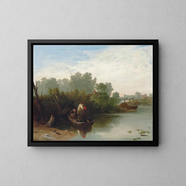 Jongens die vissen vangen - William Mulready — ingelijst kunstwerk aan de muur
