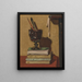Vase et livres sur une table rouge - William Nicholson — framed artwork on a wall