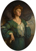 Portrait of Mary Lady Gerard in green dress - William Orpen — artwork view