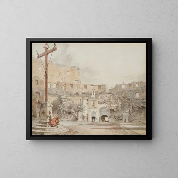 Binnenkant van het Colosseum, Rome - William Pars — ingelijst kunstwerk aan de muur