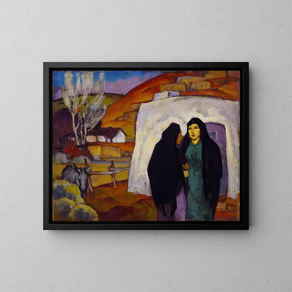 Het Geroddel - William Penhallow Henderson — ingelijst kunstwerk aan de muur
