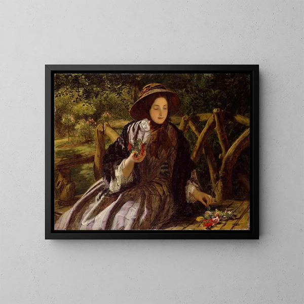 Tuinbloemen die een boeket vormen - William Powell Frith — ingelijst kunstwerk aan de muur