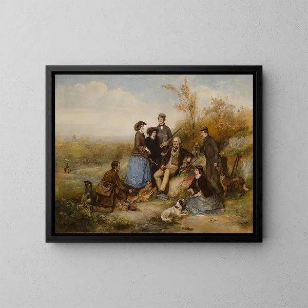 De Jachtpartij - William Powell Frith — ingelijst kunstwerk aan de muur