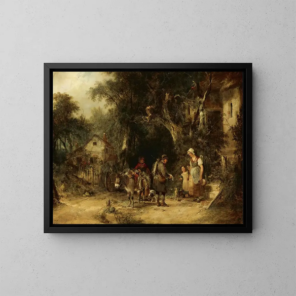 L'homme aux lapins - William Shayer — ingelijst kunstwerk aan de muur
