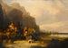 Wachten op de veerboot - William Shayer — weergave van het kunstwerk