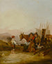 Reisigers aan de rand van de zee - William Shayer Snr — weergave van het kunstwerk