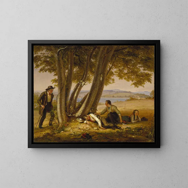 Op het feit betrapt worden terwijl je slaapt - William Sidney Mount — ingelijst kunstwerk aan de muur