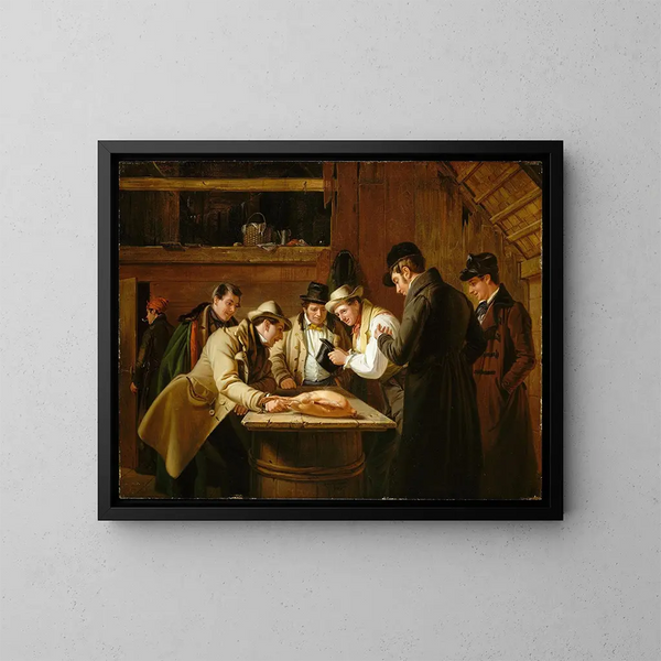 De loterij voor de gans - William Sidney Mount — ingelijst kunstwerk aan de muur