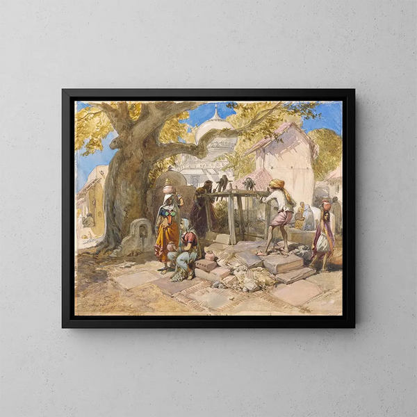 Het dorp put - William Simpson — ingelijst kunstwerk aan de muur