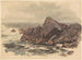 Maritiem schilderij met rotsen - William Trost Richards — weergave van het kunstwerk