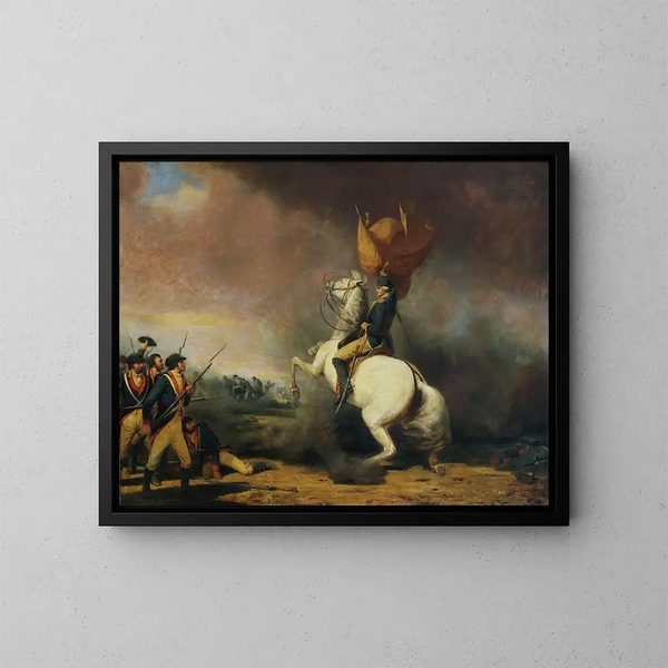 Washington schilderij dat de Amerikanen verzamelt bij de Slag bij Princeton - William Tylee Ranney — ingelijst kunstwerk aan de muur