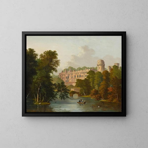 Een uitzicht op het kasteel van Warwick - William Westall — ingelijst kunstwerk aan de muur