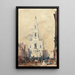 Uitzicht op de Sint-Maria Kerk in Londen - William Wyld — ingelijst kunstwerk aan de muur