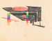 Studie van het Coliseum in New York, Columbus Circle Congrescentrum, kleurstudie, perspectief - Winold Reiss — weergave van het kunstwerk