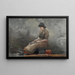 Een visserin aasgieren met lijnen - Winslow Homer — ingelijst kunstwerk aan de muur