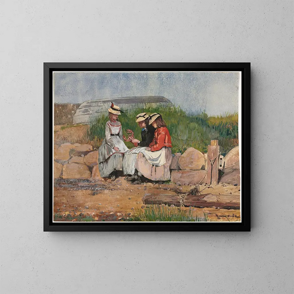 La Fille du pêcheur - Winslow Homer — ingelijst kunstwerk aan de muur