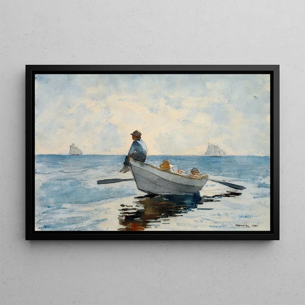 Jongens in een doris - Winslow Homer — ingelijst kunstwerk aan de muur