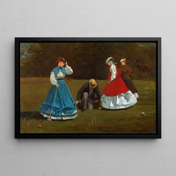 Scene van croquet - Winslow Homer — ingelijst kunstwerk aan de muur