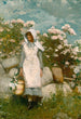 Meisje en lauwerkrans - Winslow Homer — weergave van het kunstwerk