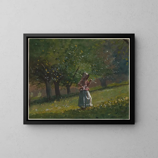 Meis met hooivork - Winslow Homer — ingelijst kunstwerk aan de muur