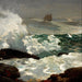 op een beschutte kust - Winslow Homer — weergave van het kunstwerk