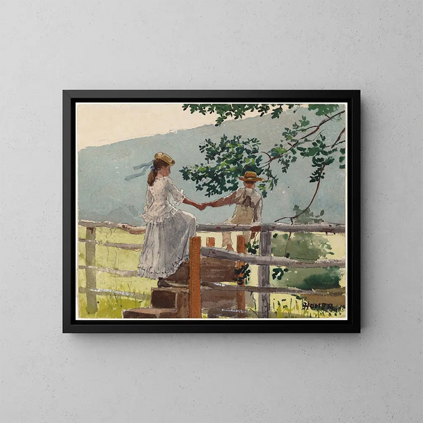 Op de muurt - Winslow Homer — ingelijst kunstwerk aan de muur