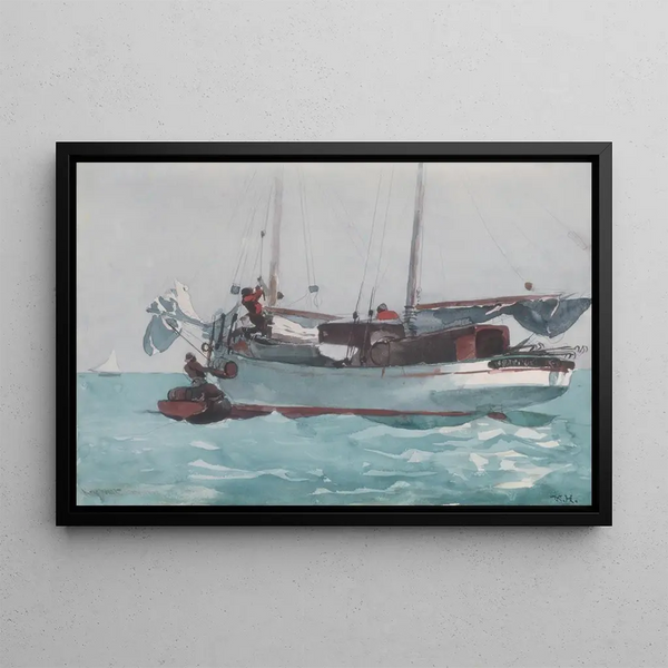 Winslow Homer - Taking on Wet Provisions Schooner Marked Newport K W.webp