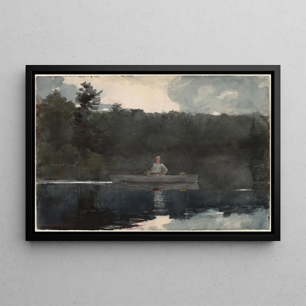 De eenzame visser - Winslow Homer — ingelijst kunstwerk aan de muur