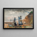 van drie jonge vissersvrouwen in Tynemouth - Winslow Homer — ingelijst kunstwerk aan de muur