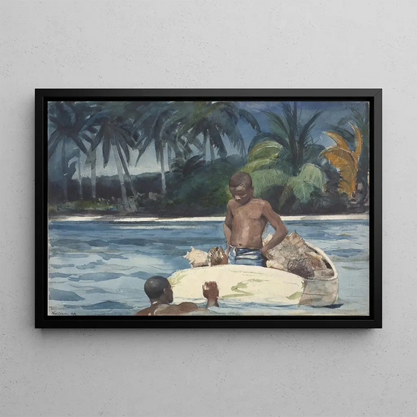 Duikers van West-Indië - Winslow Homer — ingelijst kunstwerk aan de muur