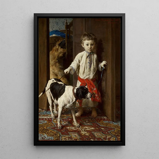 Witold Pruszkowski - Artists son with a dog.webp