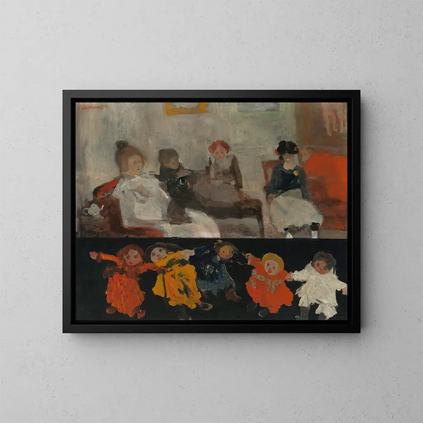 Poppen - Witold Wojtkiewicz — ingelijst kunstwerk aan de muur