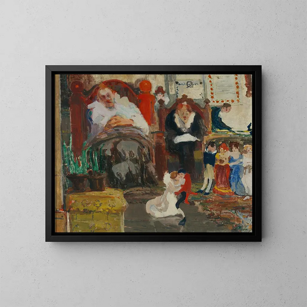 Marionnettes - Witold Wojtkiewicz — ingelijst kunstwerk aan de muur