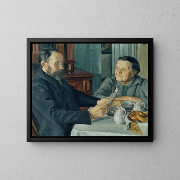 Ouders van de kunstenaar - Wojciech Weiss — ingelijst kunstwerk aan de muur